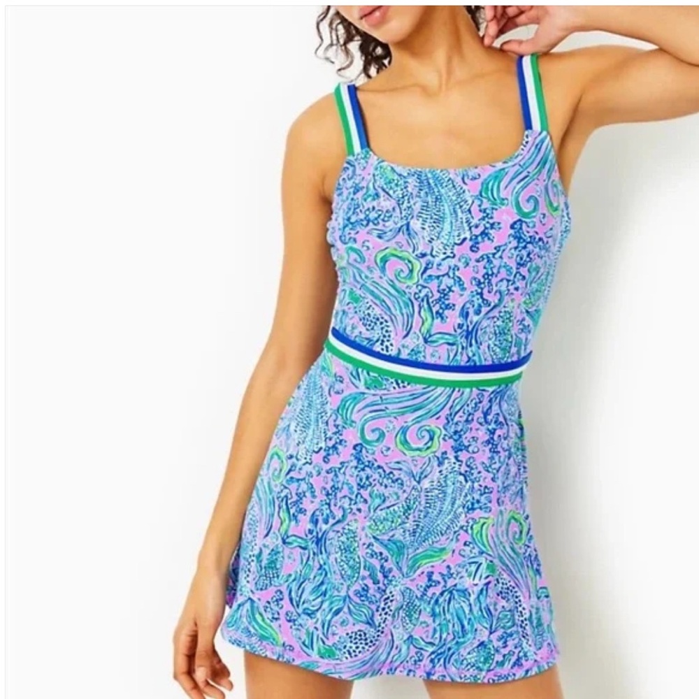 Lilly Pulitzer Blue and Green Paisley Dress